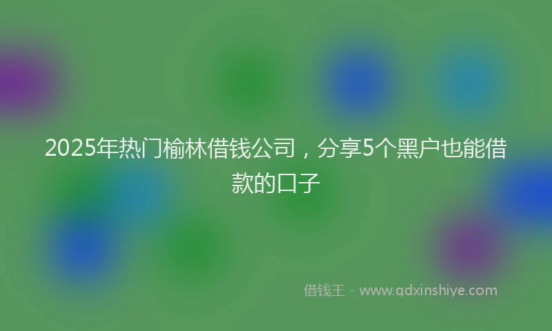 2025年热门榆林借钱公司，分享5个黑户也能借款的口子