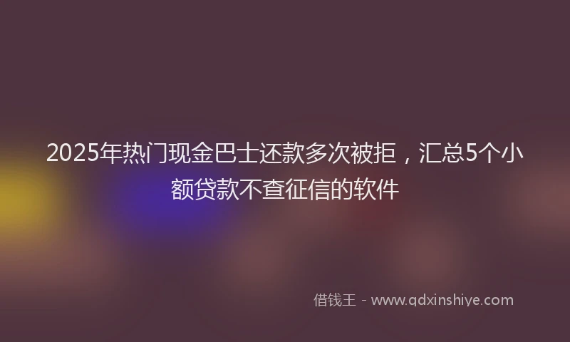 2025年热门现金巴士还款多次被拒，汇总5个小额贷款不查征信的软件