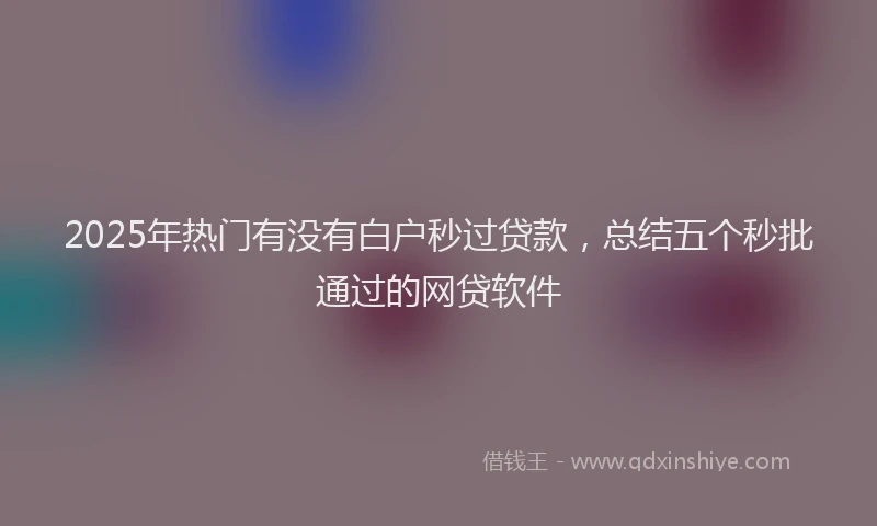 2025年热门有没有白户秒过贷款，总结五个秒批通过的网贷软件