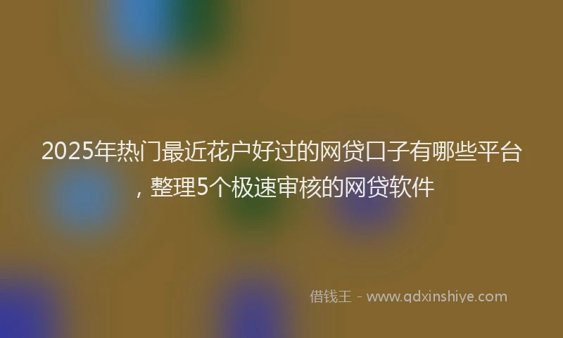 2025年热门最近花户好过的网贷口子有哪些平台，整理5个极速审核的网贷软件
