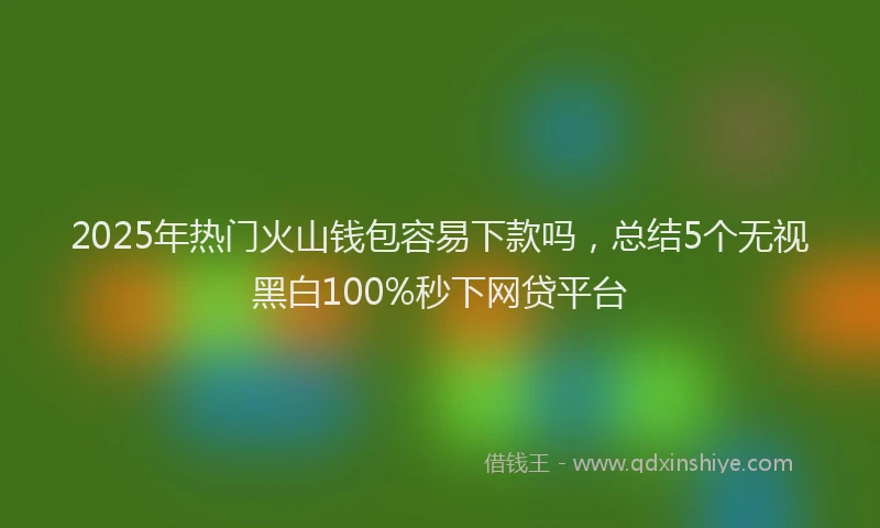 2025年热门火山钱包容易下款吗，总结5个无视黑白100%秒下网贷平台