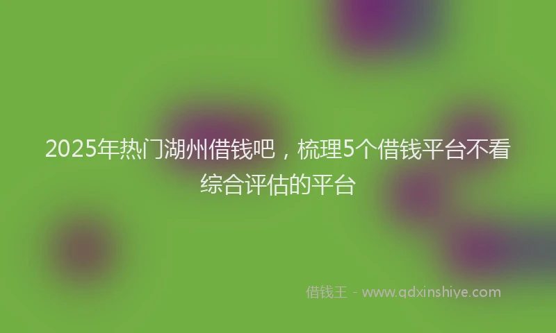 2025年热门湖州借钱吧，梳理5个借钱平台不看综合评估的平台