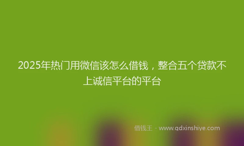 2025年热门用微信该怎么借钱，整合五个贷款不上诚信平台的平台