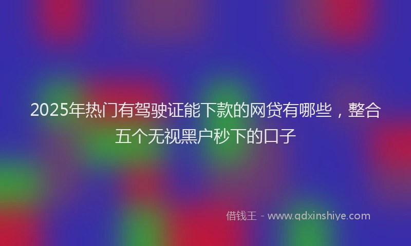 2025年热门有驾驶证能下款的网贷有哪些，整合五个无视黑户秒下的口子