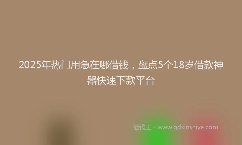 2025年热门用急在哪借钱，盘点5个18岁借款神器快速下款平台