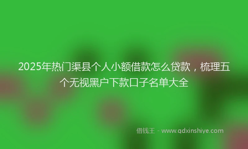 2025年热门渠县个人小额借款怎么贷款，梳理五个无视黑户下款口子名单大全