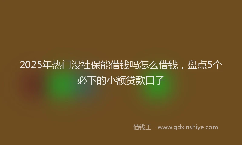 2025年热门没社保能借钱吗怎么借钱，盘点5个必下的小额贷款口子