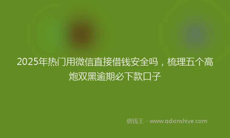 2025年热门用微信直接借钱安全吗，梳理五个高炮双黑逾期必下款口子