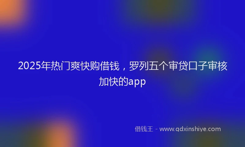 2025年热门爽快购借钱，罗列五个审贷口子审核加快的app