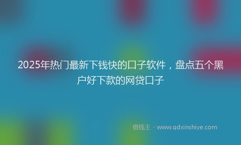 2025年热门最新下钱快的口子软件，盘点五个黑户好下款的网贷口子
