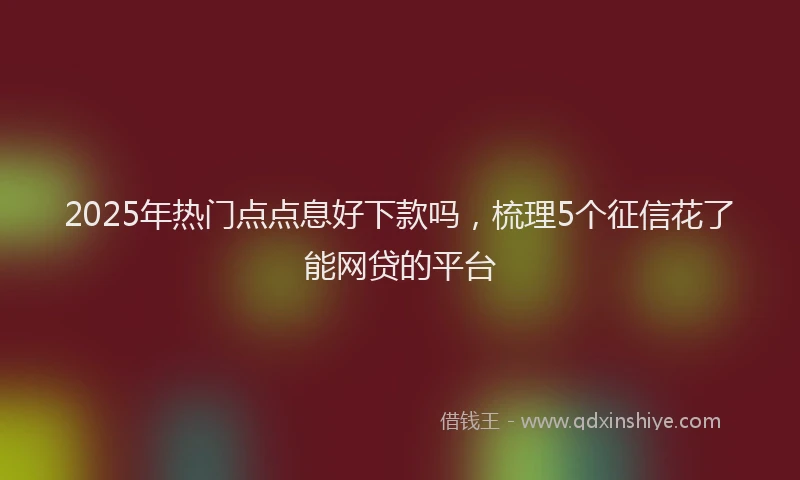 2025年热门点点息好下款吗，梳理5个征信花了能网贷的平台