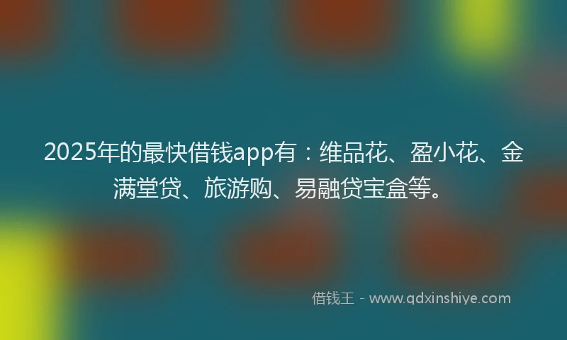 2025年的最快借钱app有：维品花、盈小花、金满堂贷、旅游购、易融贷宝盒等。