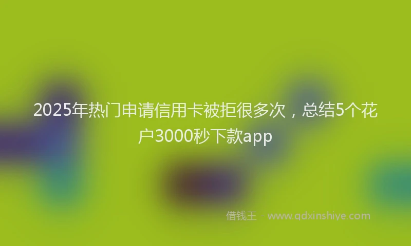 2025年热门申请信用卡被拒很多次，总结5个花户3000秒下款app