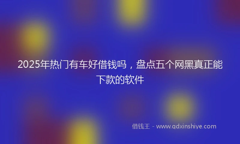 2025年热门有车好借钱吗，盘点五个网黑真正能下款的软件