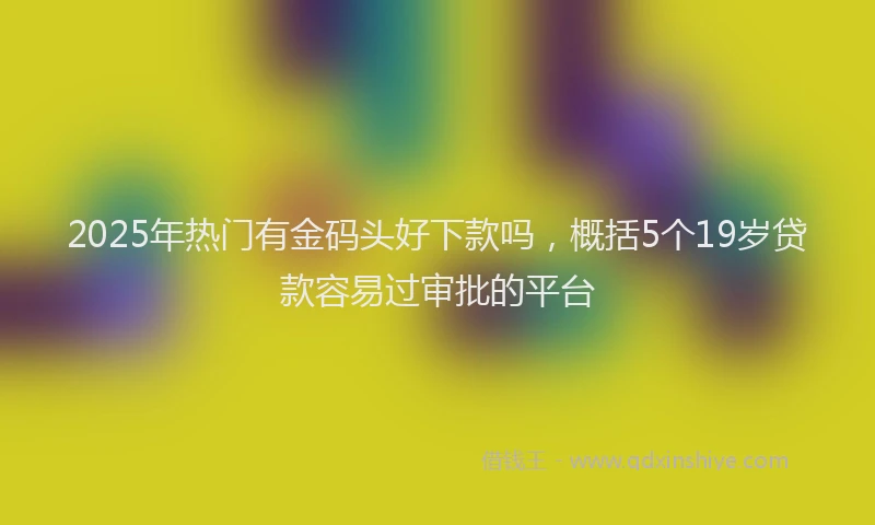 2025年热门有金码头好下款吗，概括5个19岁贷款容易过审批的平台