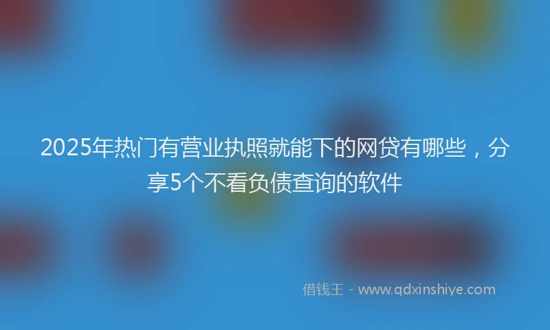 2025年热门有营业执照就能下的网贷有哪些，分享5个不看负债查询的软件