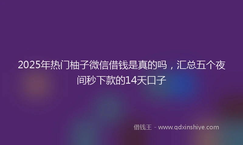 2025年热门柚子微信借钱是真的吗，汇总五个夜间秒下款的14天口子