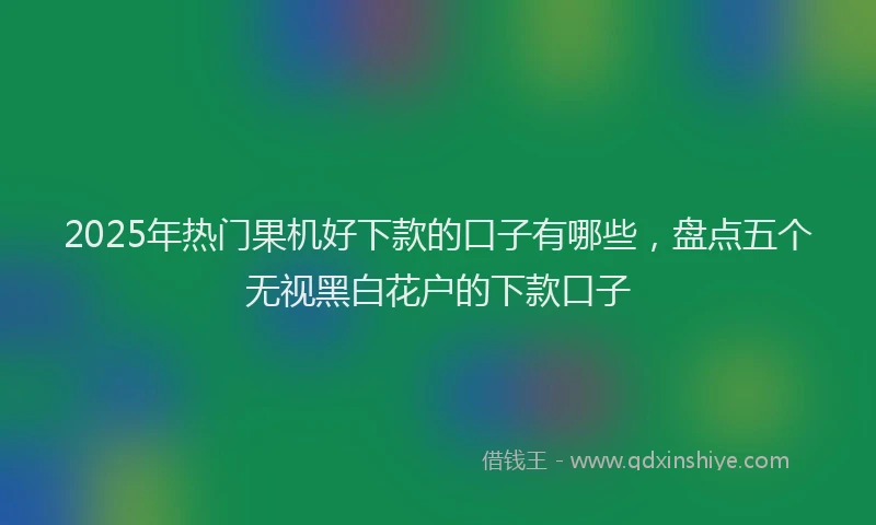 2025年热门果机好下款的口子有哪些，盘点五个无视黑白花户的下款口子
