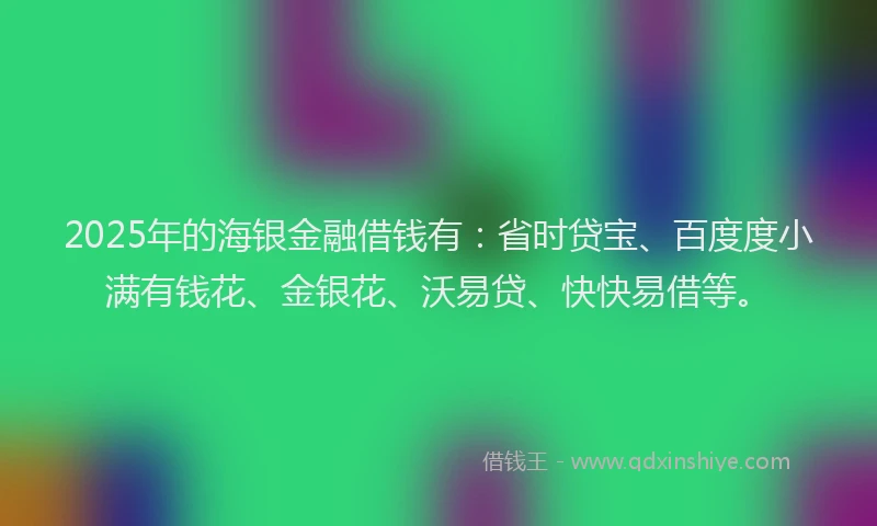 2025年的海银金融借钱有：省时贷宝、百度度小满有钱花、金银花、沃易贷、快快易借等。