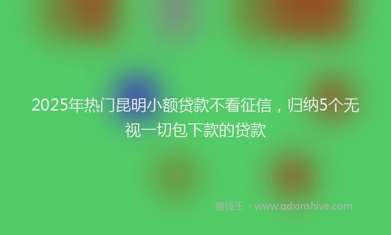 2025年热门昆明小额贷款不看征信，归纳5个无视一切包下款的贷款