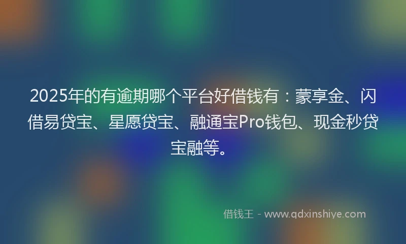 2025年的有逾期哪个平台好借钱有：蒙享金、闪借易贷宝、星愿贷宝、融通宝Pro钱包、现金秒贷宝融等。