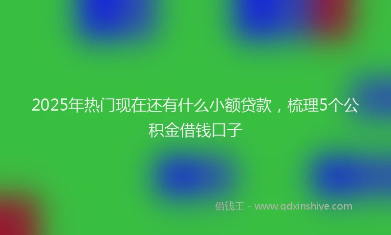 2025年热门现在还有什么小额贷款，梳理5个公积金借钱口子