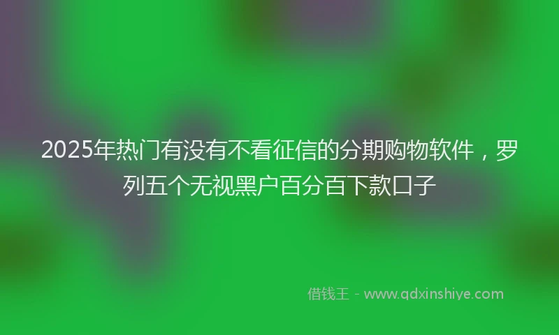 2025年热门有没有不看征信的分期购物软件，罗列五个无视黑户百分百下款口子