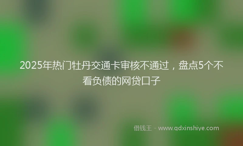 2025年热门牡丹交通卡审核不通过，盘点5个不看负债的网贷口子