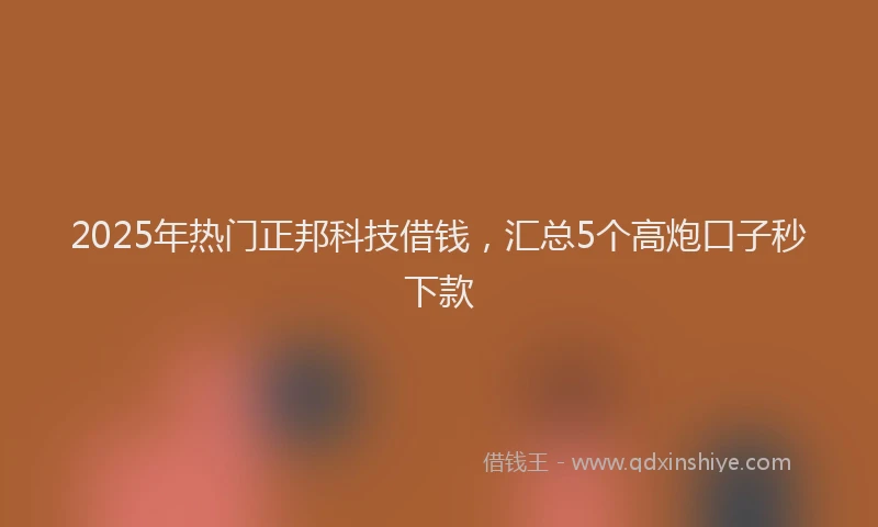 2025年热门正邦科技借钱，汇总5个高炮口子秒下款