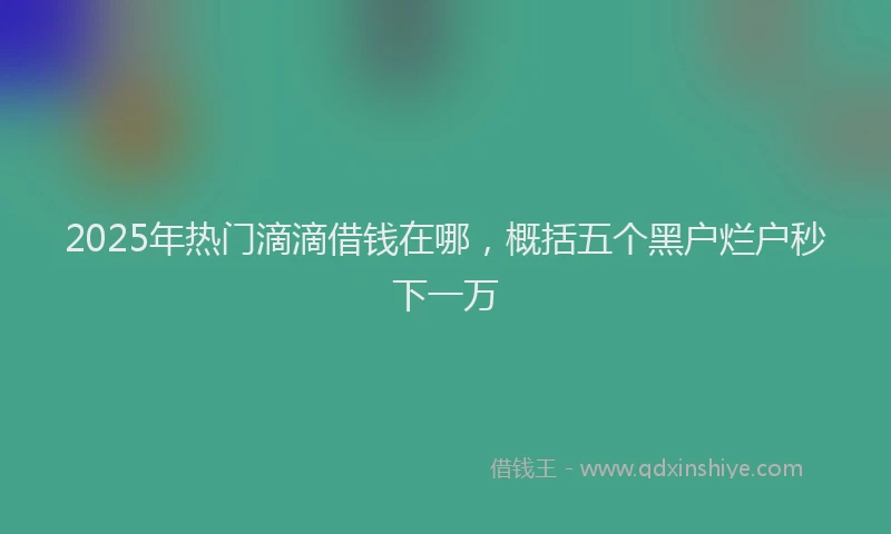 2025年热门滴滴借钱在哪，概括五个黑户烂户秒下一万