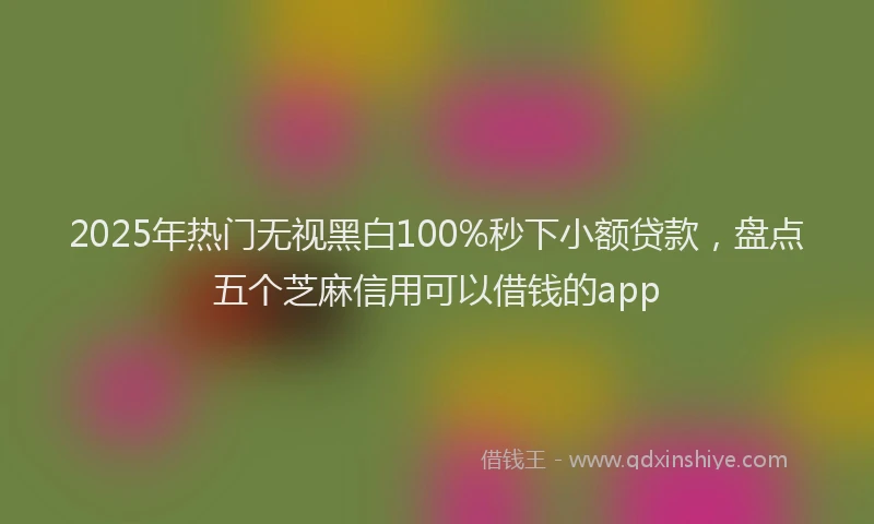 2025年热门无视黑白100%秒下小额贷款，盘点五个芝麻信用可以借钱的app