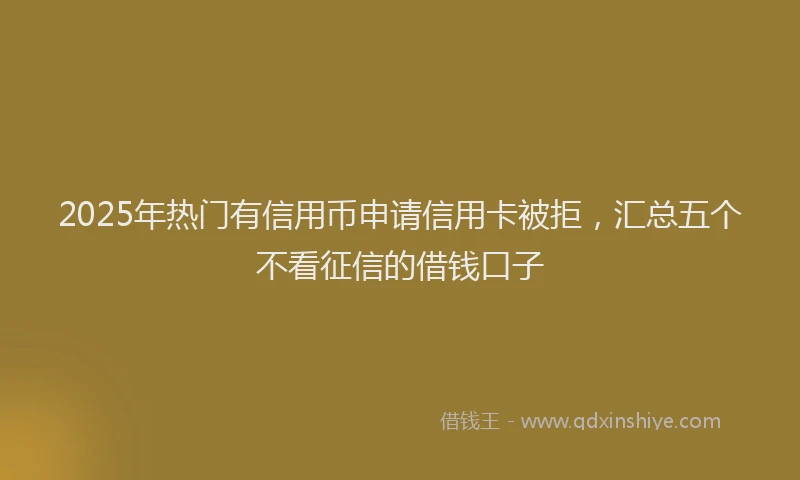 2025年热门有信用币申请信用卡被拒，汇总五个不看征信的借钱口子