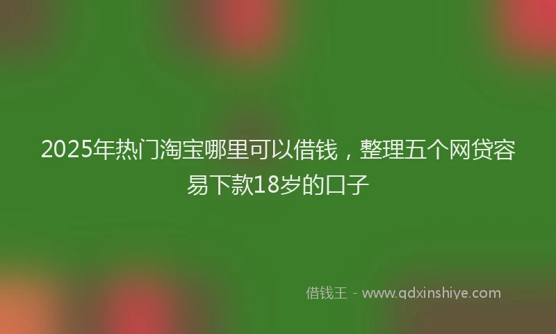 2025年热门淘宝哪里可以借钱，整理五个网贷容易下款18岁的口子