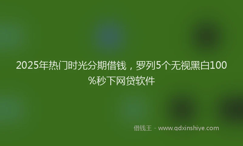 2025年热门时光分期借钱，罗列5个无视黑白100%秒下网贷软件