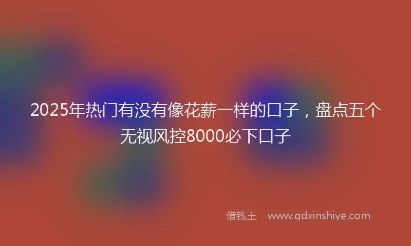 2025年热门有没有像花薪一样的口子，盘点五个无视风控8000必下口子
