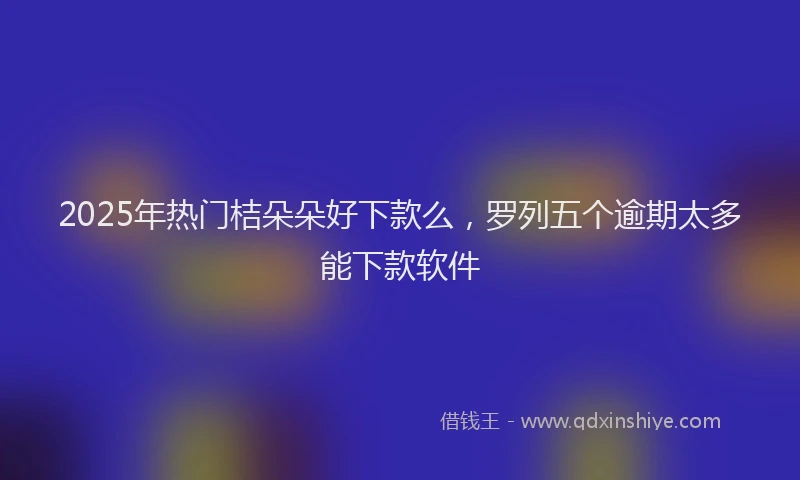 2025年热门桔朵朵好下款么，罗列五个逾期太多能下款软件