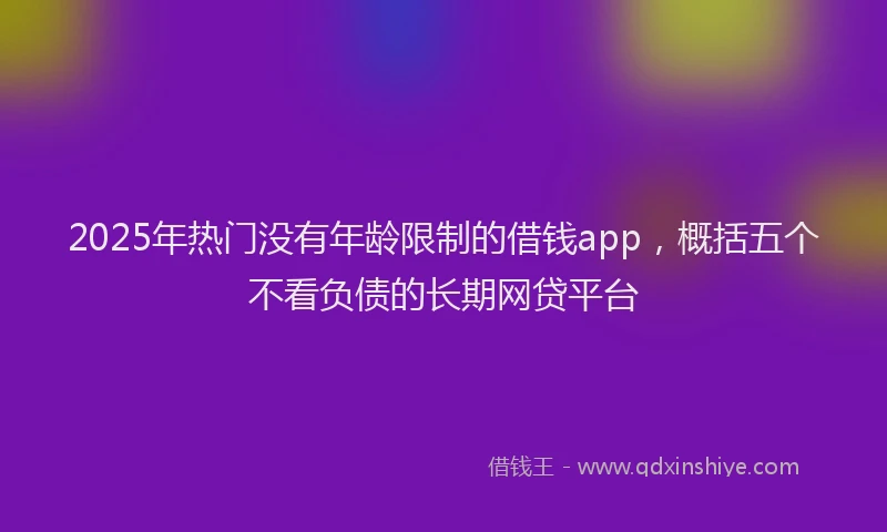 2025年热门没有年龄限制的借钱app，概括五个不看负债的长期网贷平台