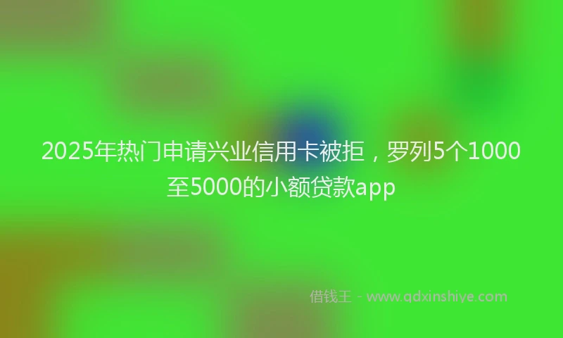 2025年热门申请兴业信用卡被拒，罗列5个1000至5000的小额贷款app