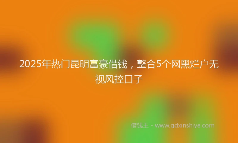 2025年热门昆明富豪借钱，整合5个网黑烂户无视风控口子
