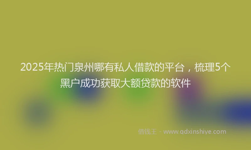 2025年热门泉州哪有私人借款的平台，梳理5个黑户成功获取大额贷款的软件