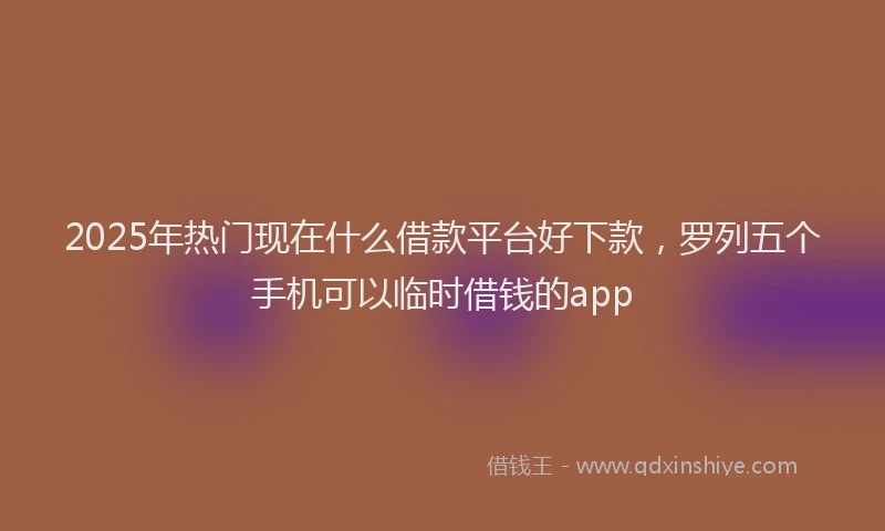 2025年热门现在什么借款平台好下款，罗列五个手机可以临时借钱的app