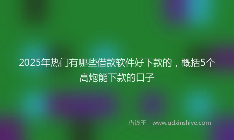 2025年热门有哪些借款软件好下款的，概括5个高炮能下款的口子