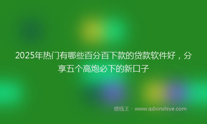 2025年热门有哪些百分百下款的贷款软件好，分享五个高炮必下的新口子