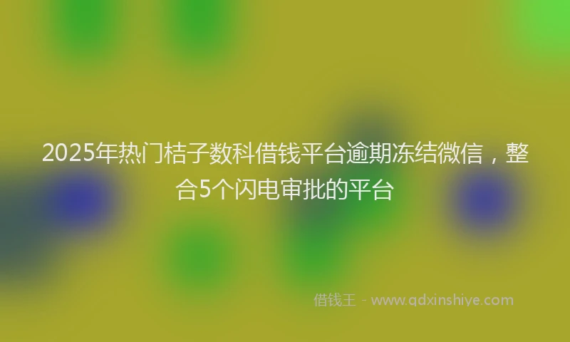 2025年热门桔子数科借钱平台逾期冻结微信，整合5个闪电审批的平台