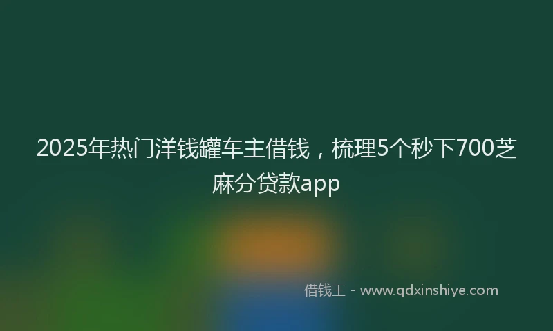 2025年热门洋钱罐车主借钱，梳理5个秒下700芝麻分贷款app