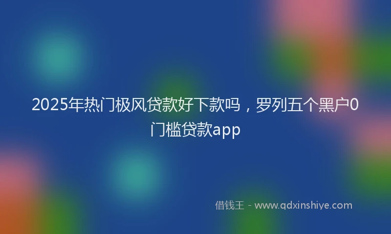 2025年热门极风贷款好下款吗，罗列五个黑户0门槛贷款app