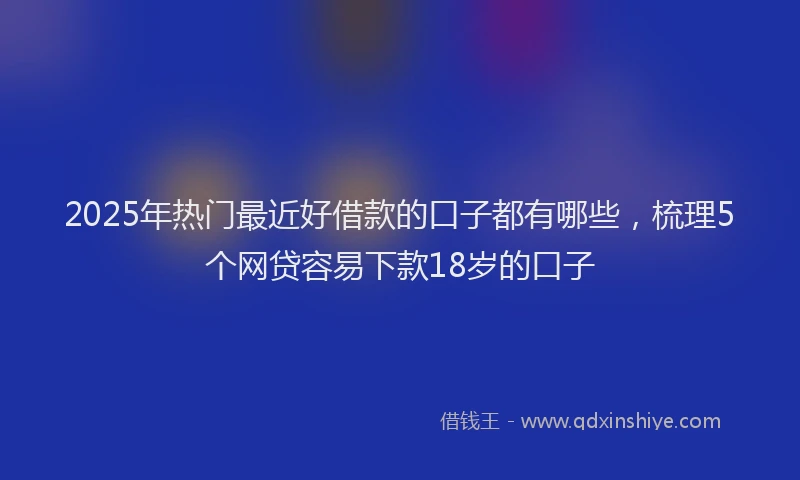 2025年热门最近好借款的口子都有哪些，梳理5个网贷容易下款18岁的口子