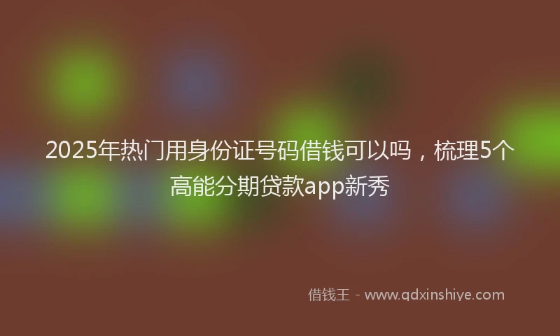 2025年热门用身份证号码借钱可以吗，梳理5个高能分期贷款app新秀
