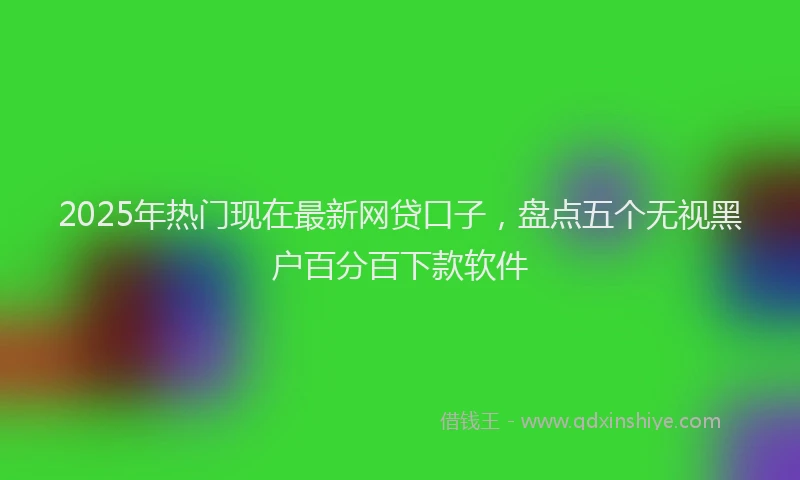 2025年热门现在最新网贷口子，盘点五个无视黑户百分百下款软件