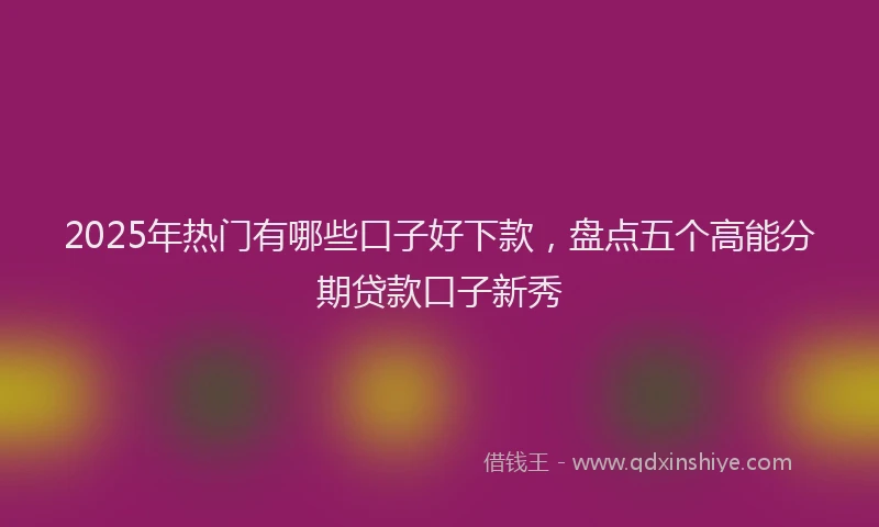 2025年热门有哪些口子好下款，盘点五个高能分期贷款口子新秀